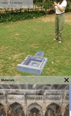 Visitor using the app on site