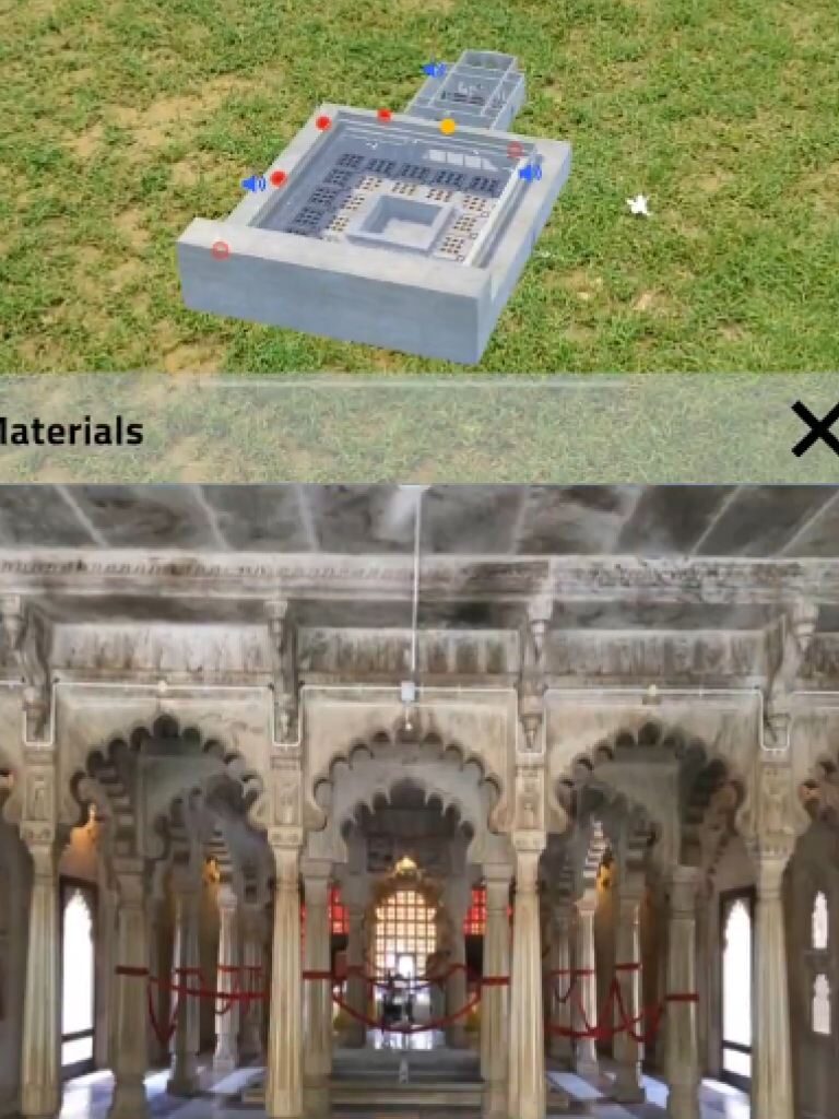 Palace courtyard - AR in context