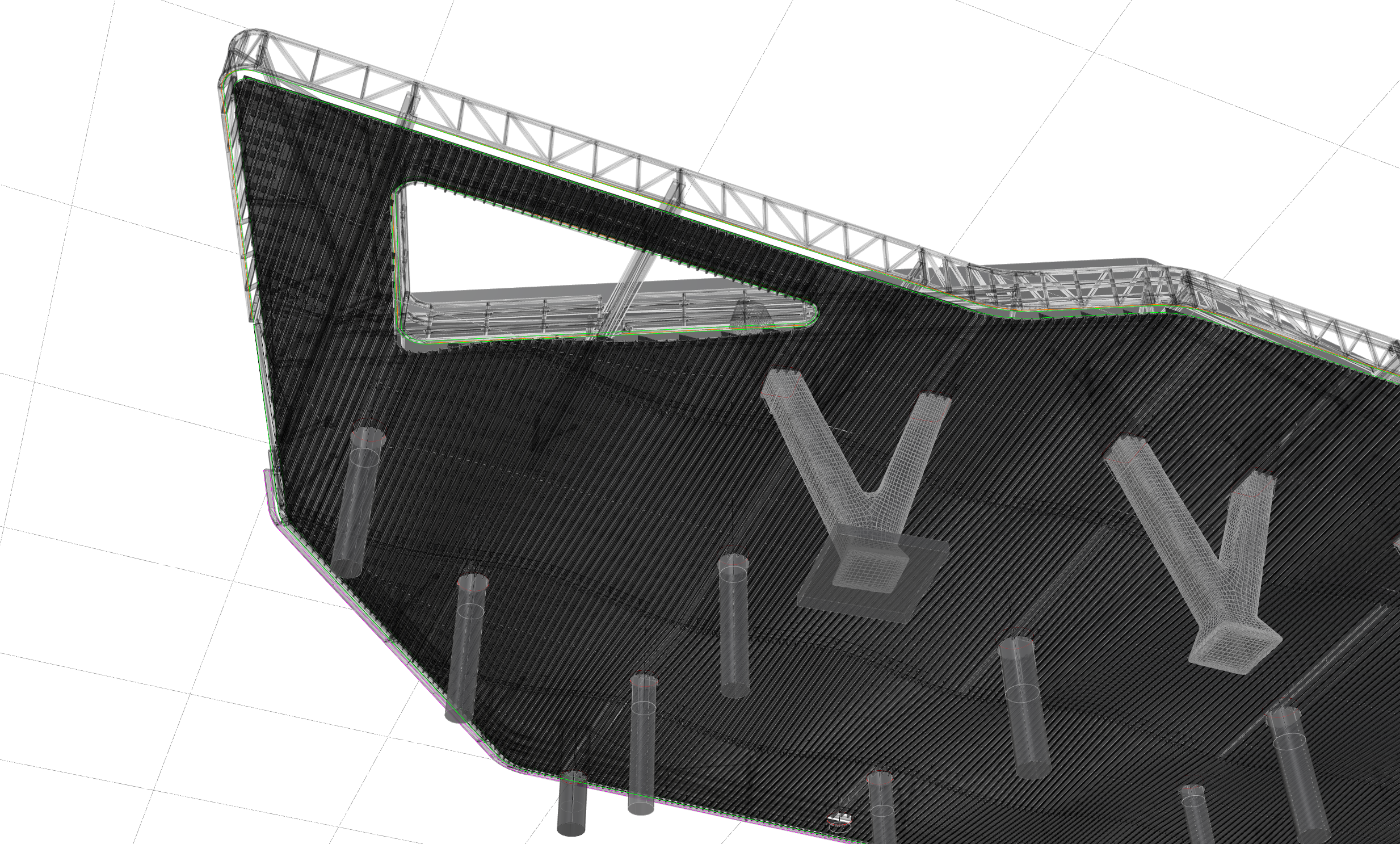 Parametric model - early support layout