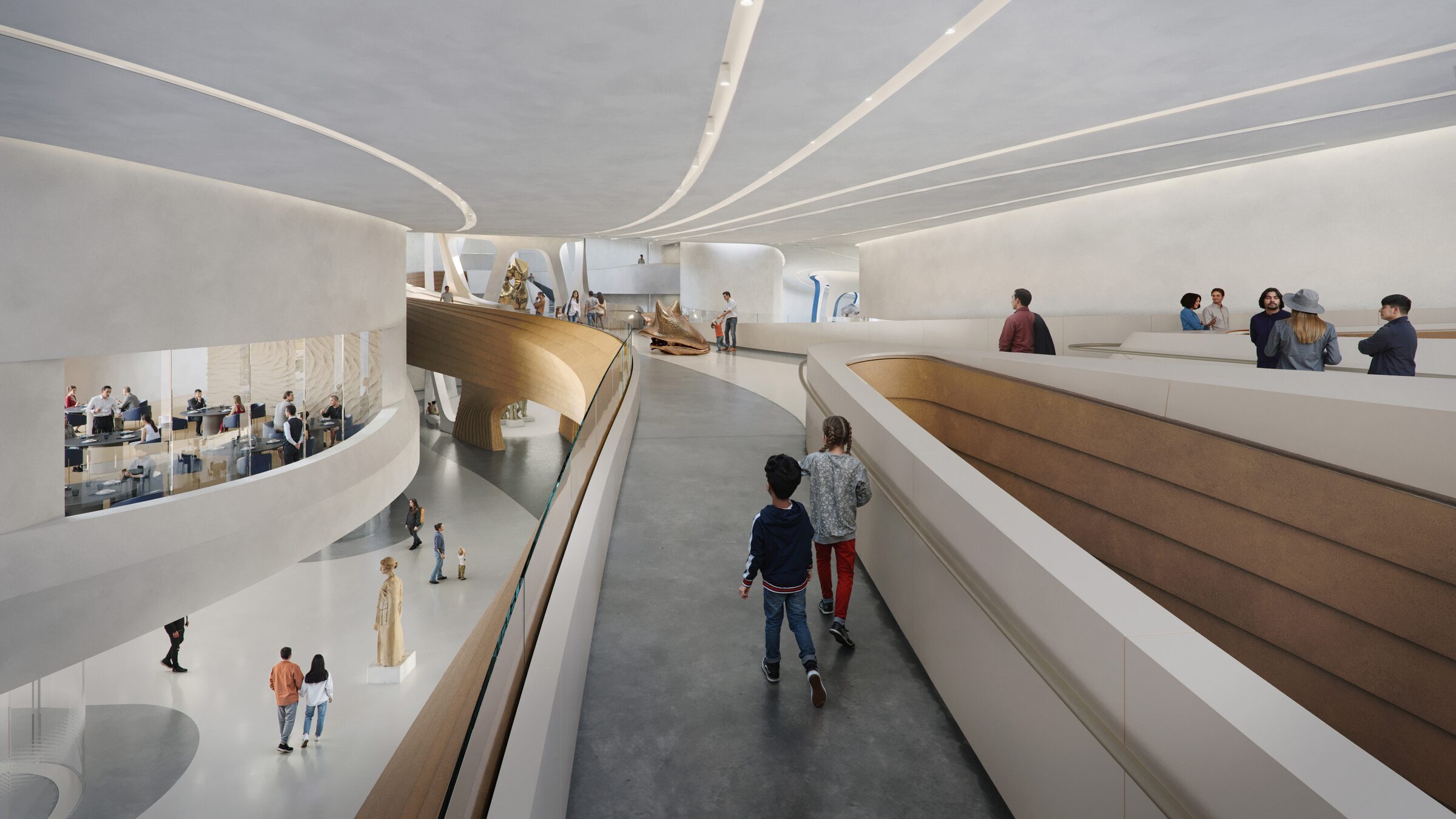 Walk-over bridge interior render