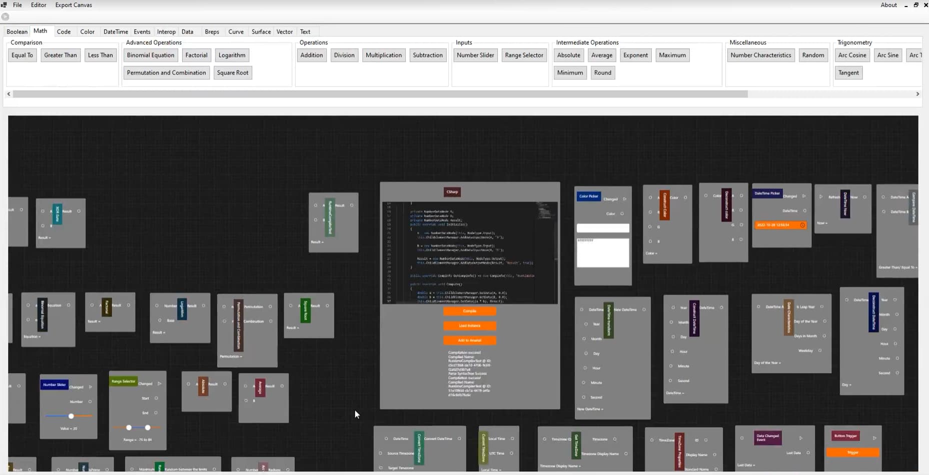 Event graph - early canvas layout